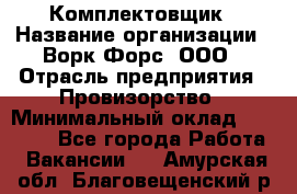 Комплектовщик › Название организации ­ Ворк Форс, ООО › Отрасль предприятия ­ Провизорство › Минимальный оклад ­ 35 000 - Все города Работа » Вакансии   . Амурская обл.,Благовещенский р-н